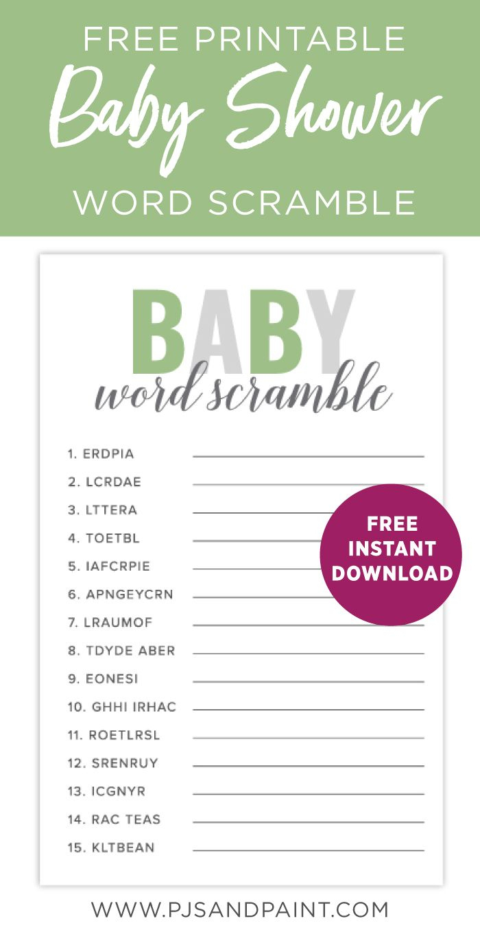Free Printable Baby Shower Games. Download Fun Printable