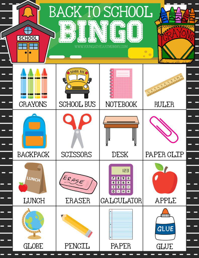 Free Printable Back To School Bingo Game Cards | Bingo For