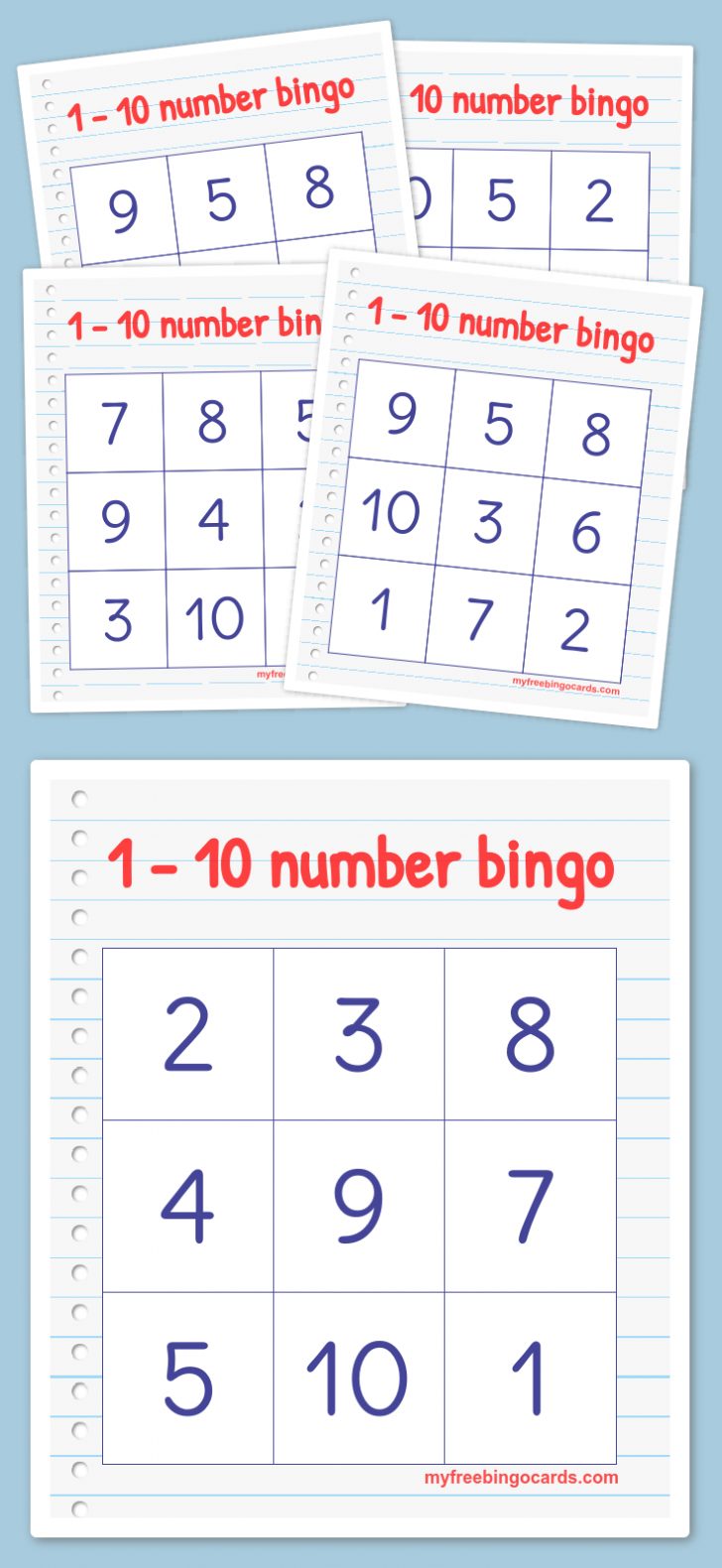 Printable Bingo Cards School Agers