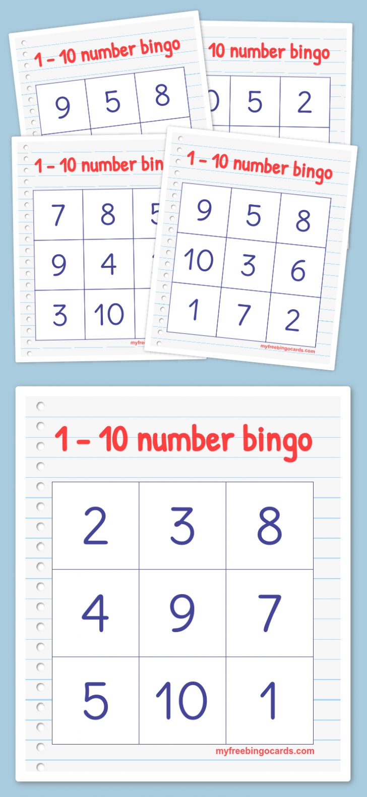 Free Printable Number Bingo Cards 1-30