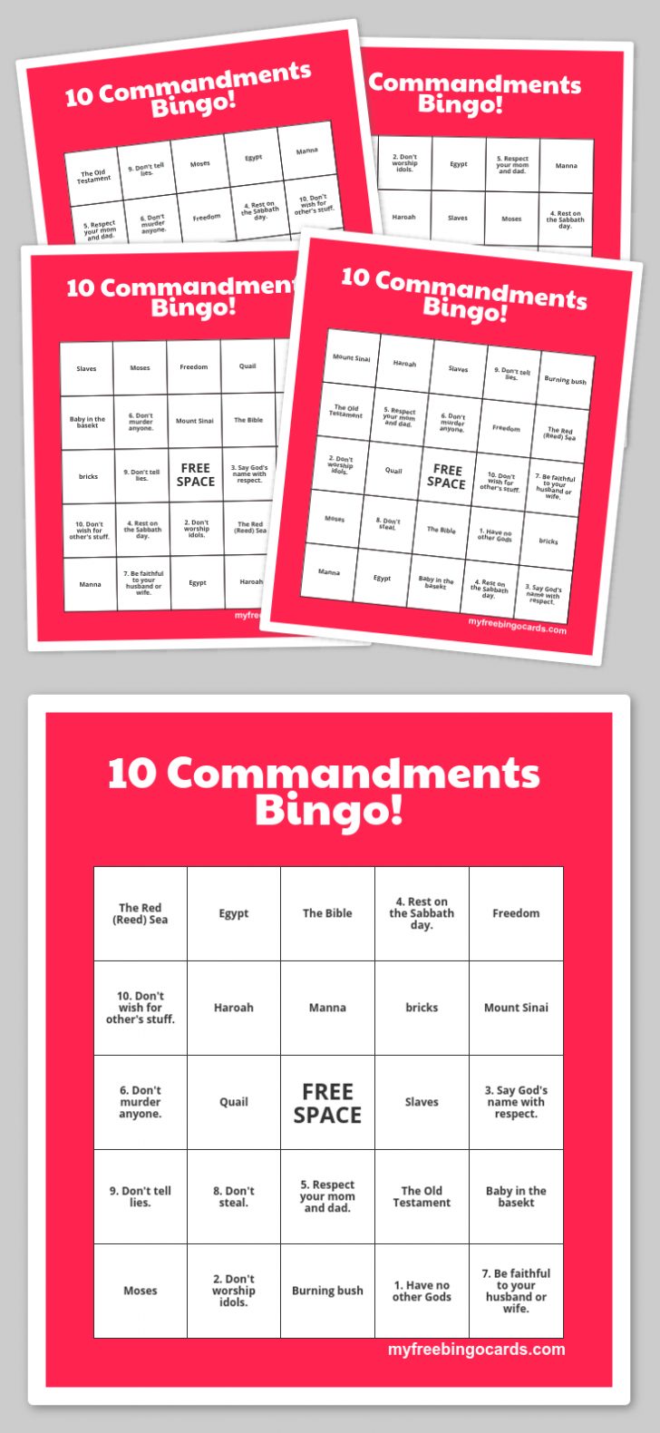 Printable Bible Picture Bingo Cards