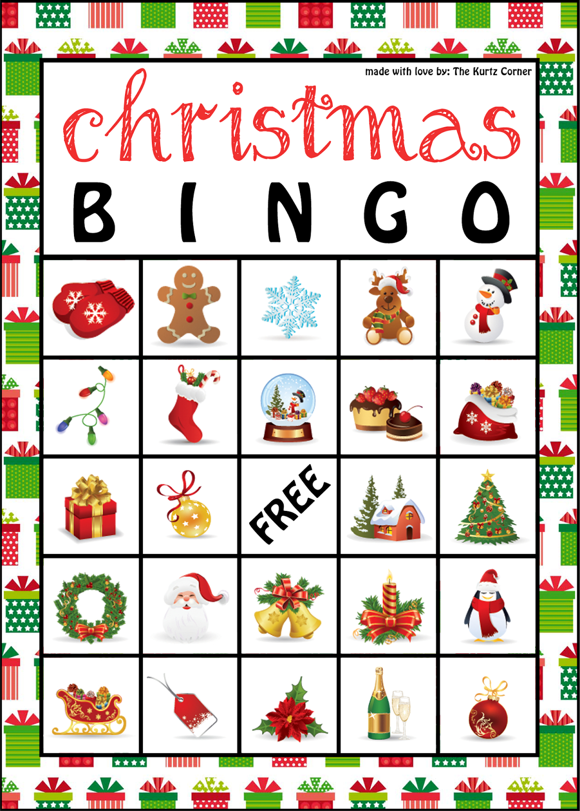 Printable Christmas Bingo Game Happiness Is Homemade Printable