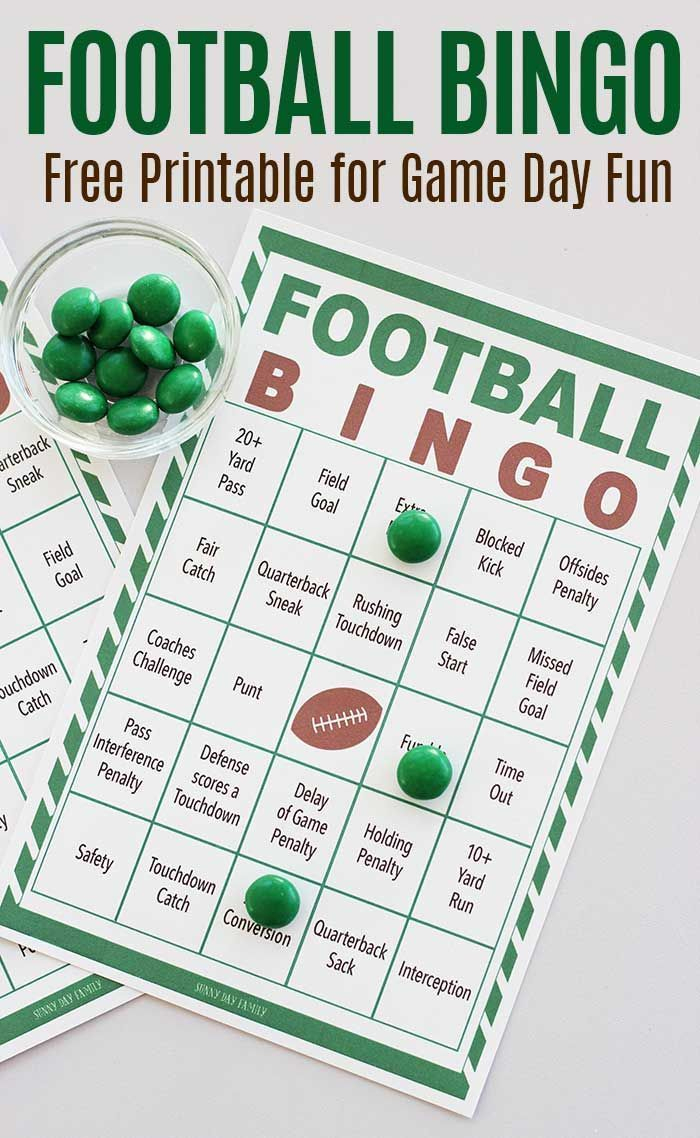 Free Printable Football Bingo For Game Day Fun | Football