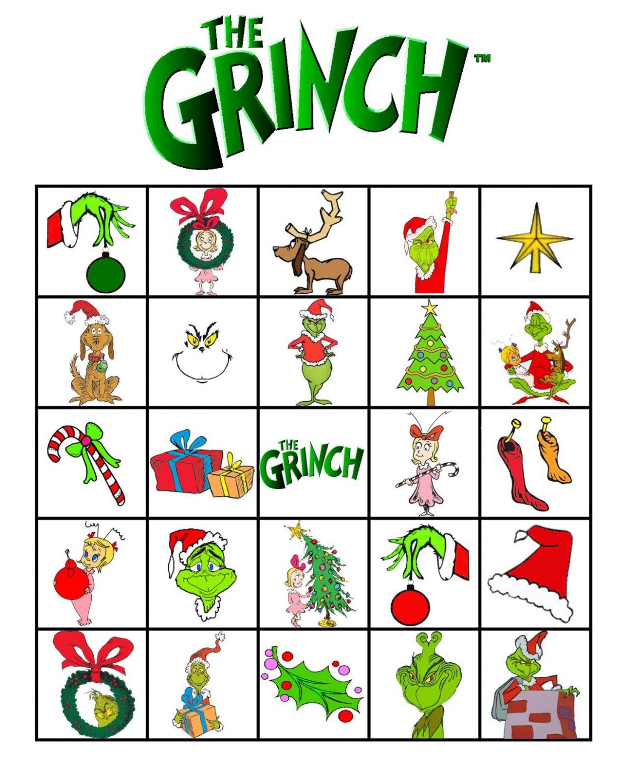 Grinch Bingo Free Printable Printable Templates Free