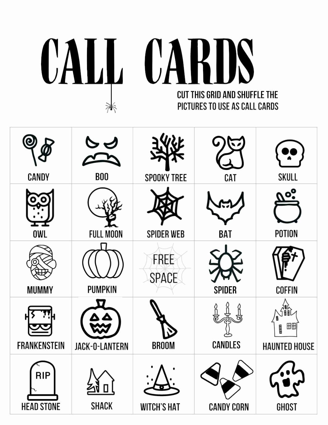 Halloween Bingo Cards Printable Black And White - Printable Word Searches