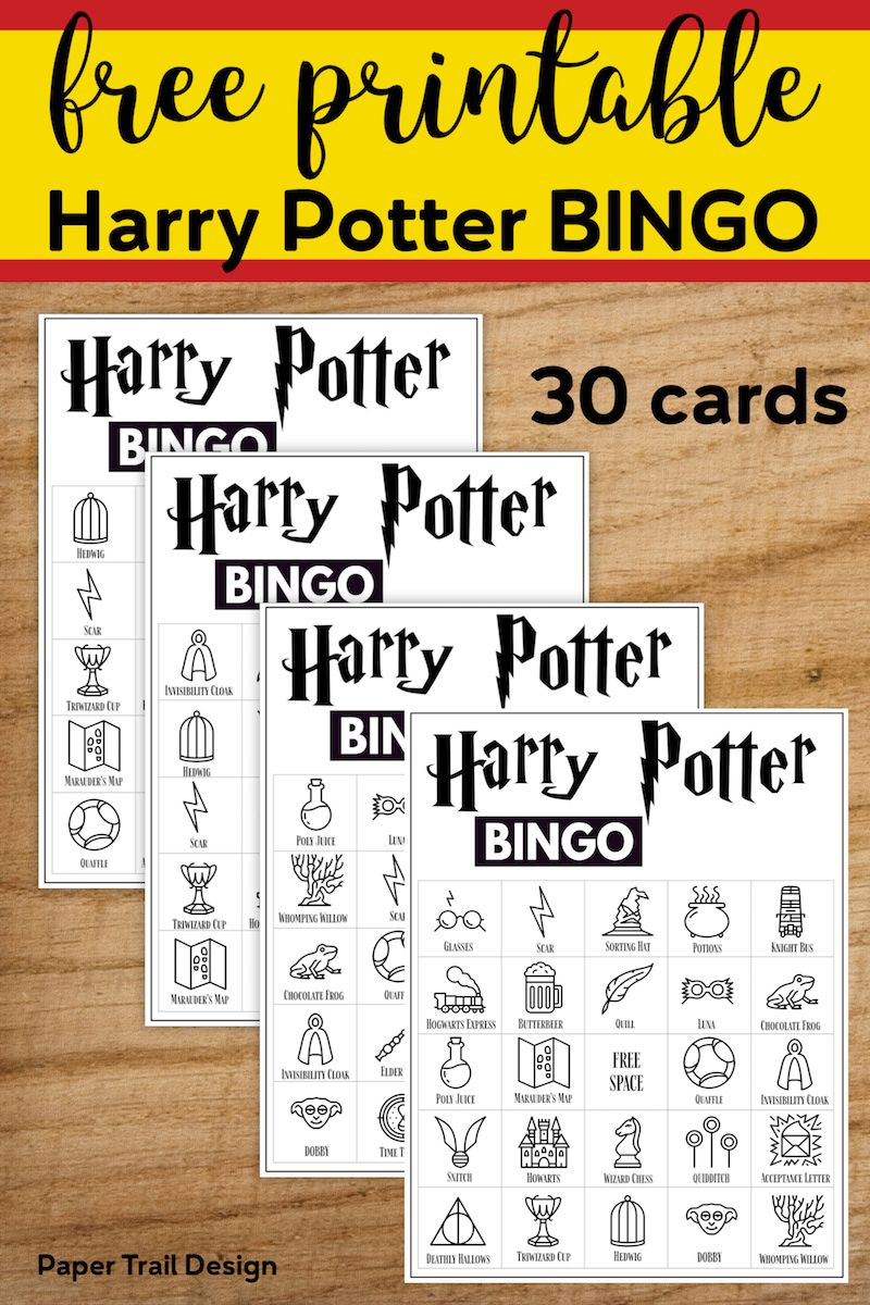 Free Printable Harry Potter Bingo Game | Harry Potter