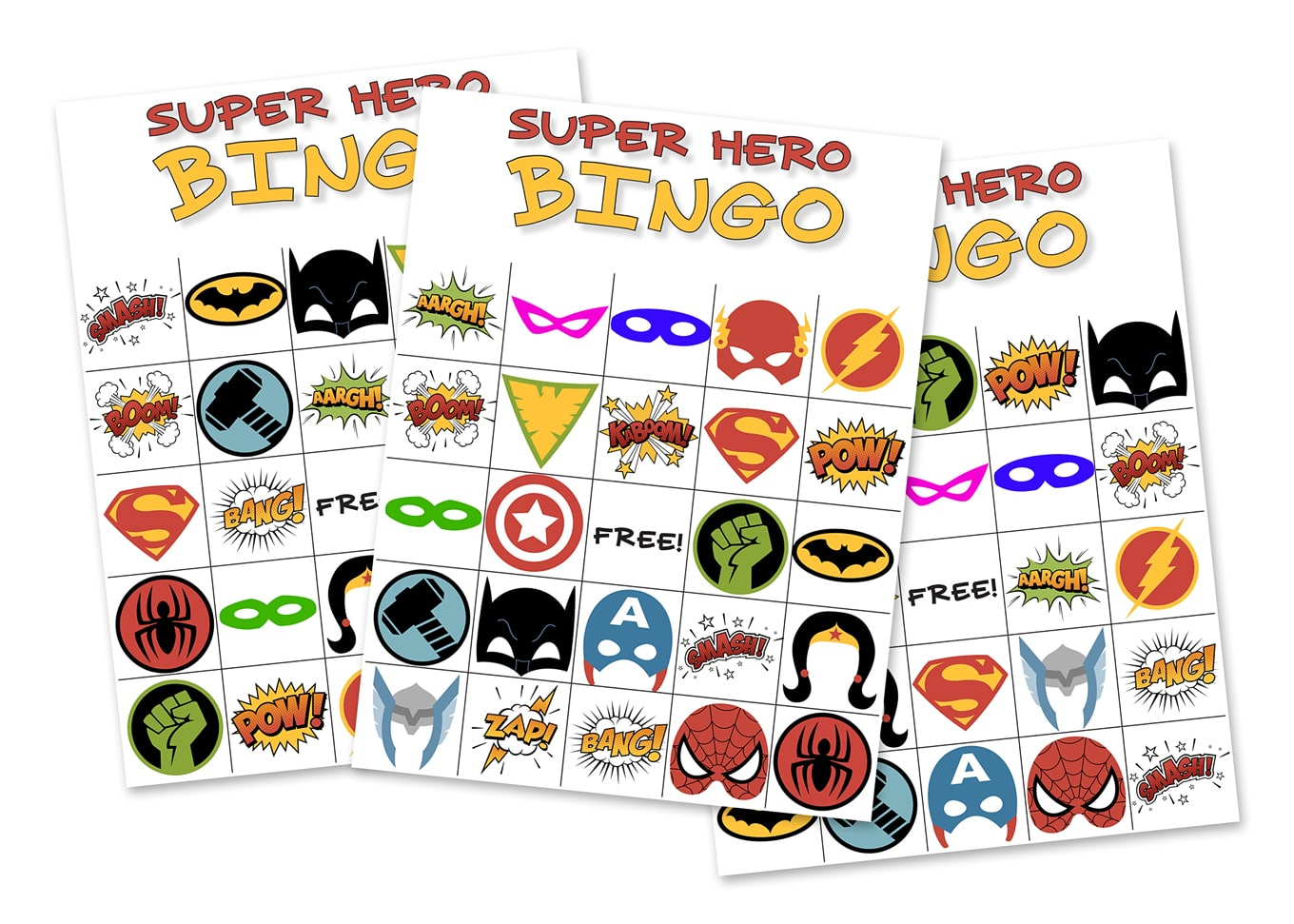 Free Printable Super Hero Bingo Party