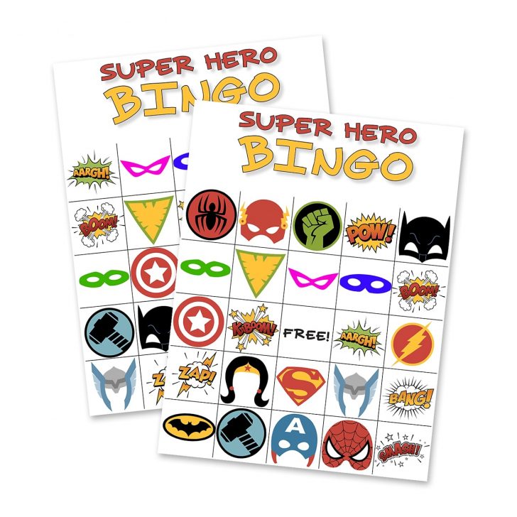 Superhero Bingo Cards Printable