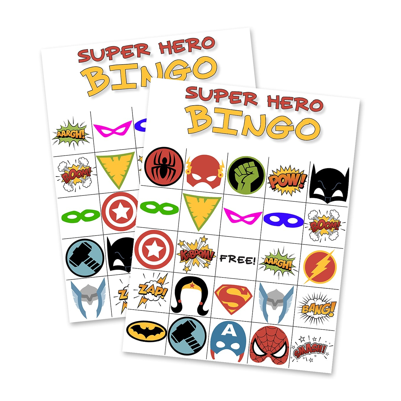 Free Printable Super Hero Bingo Party