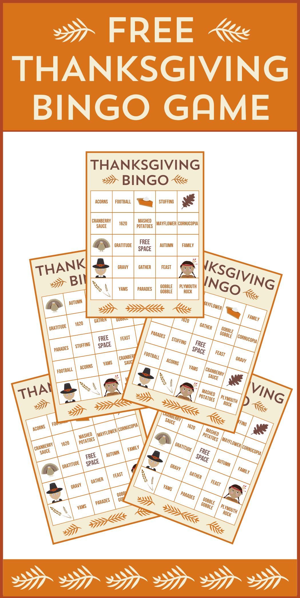 Free Printable Thanksgiving Bingo Cards | Catch My Party