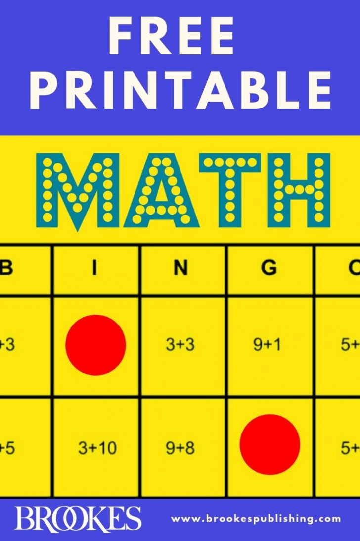 Printable Math Bingo Cards
