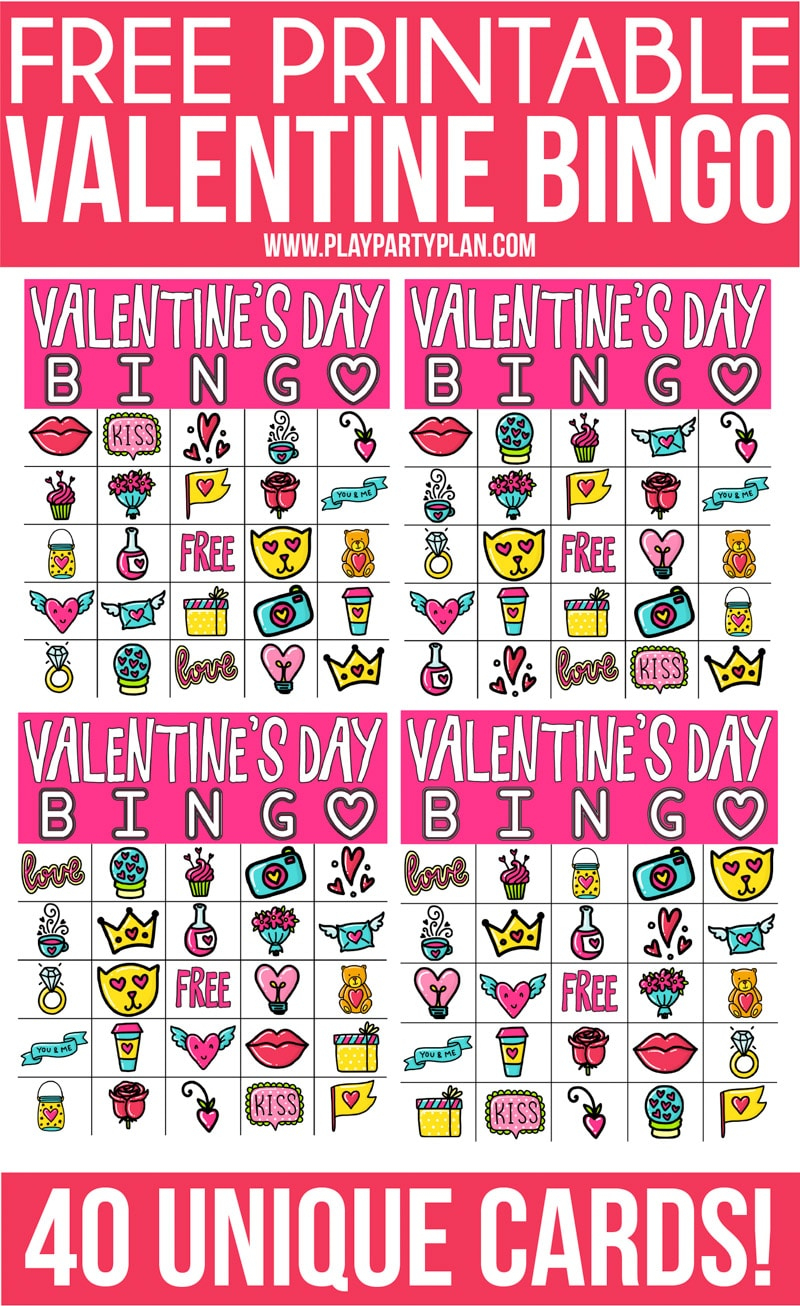 Printable Valentine Bingo Cards For Kindergarten Printable Bingo Cards