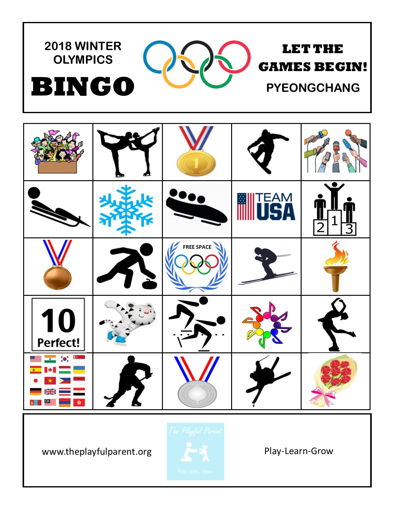 Free Printable Winter Olympic Bingo