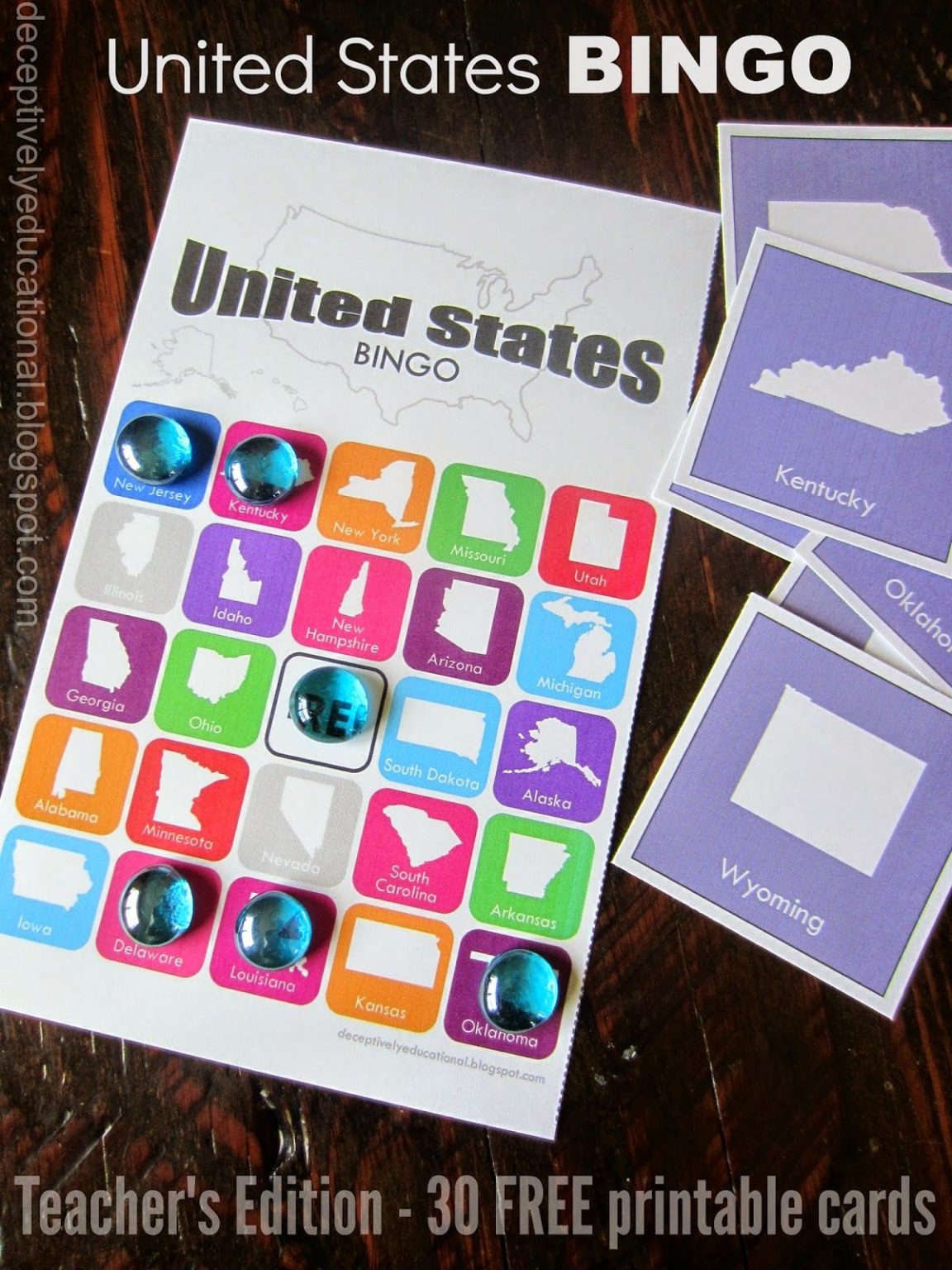 Free United States Bingo. Geography Activities, Bingo Printable