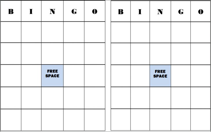 Free Blank Bingo Card Free Printable