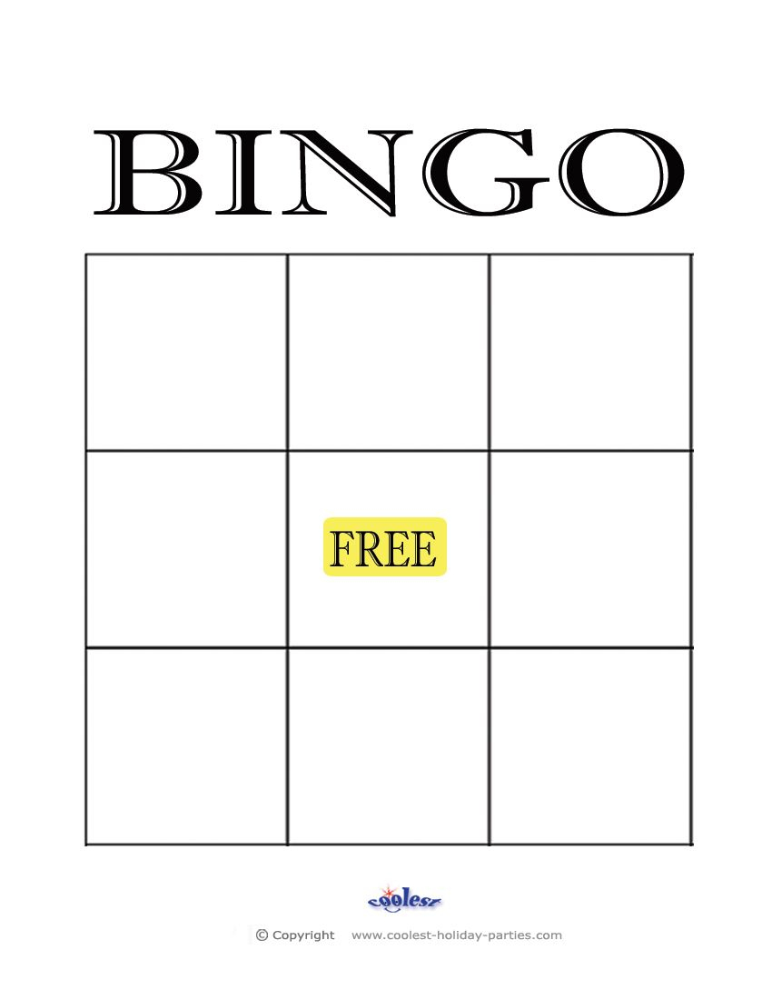 Bingo Card Blank Printable PDF | Printable Bingo Cards