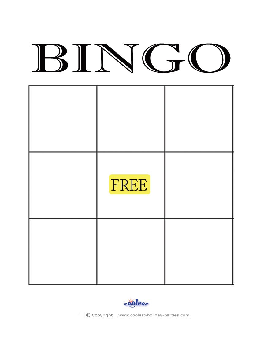 Blank Printable Bingo Sheets Printable World Holiday