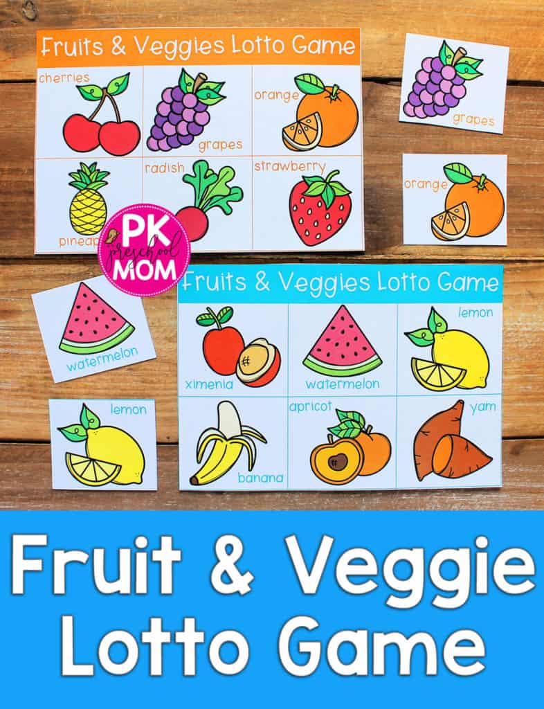 Fruit &amp;amp; Veggie Bingo Game - Preschool Mom