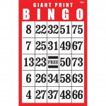 Giant Print Bingo Card  Red