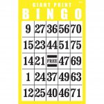 Giant Print Bingo Card  Yellow