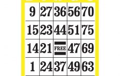 Giant Print Bingo Card- Yellow