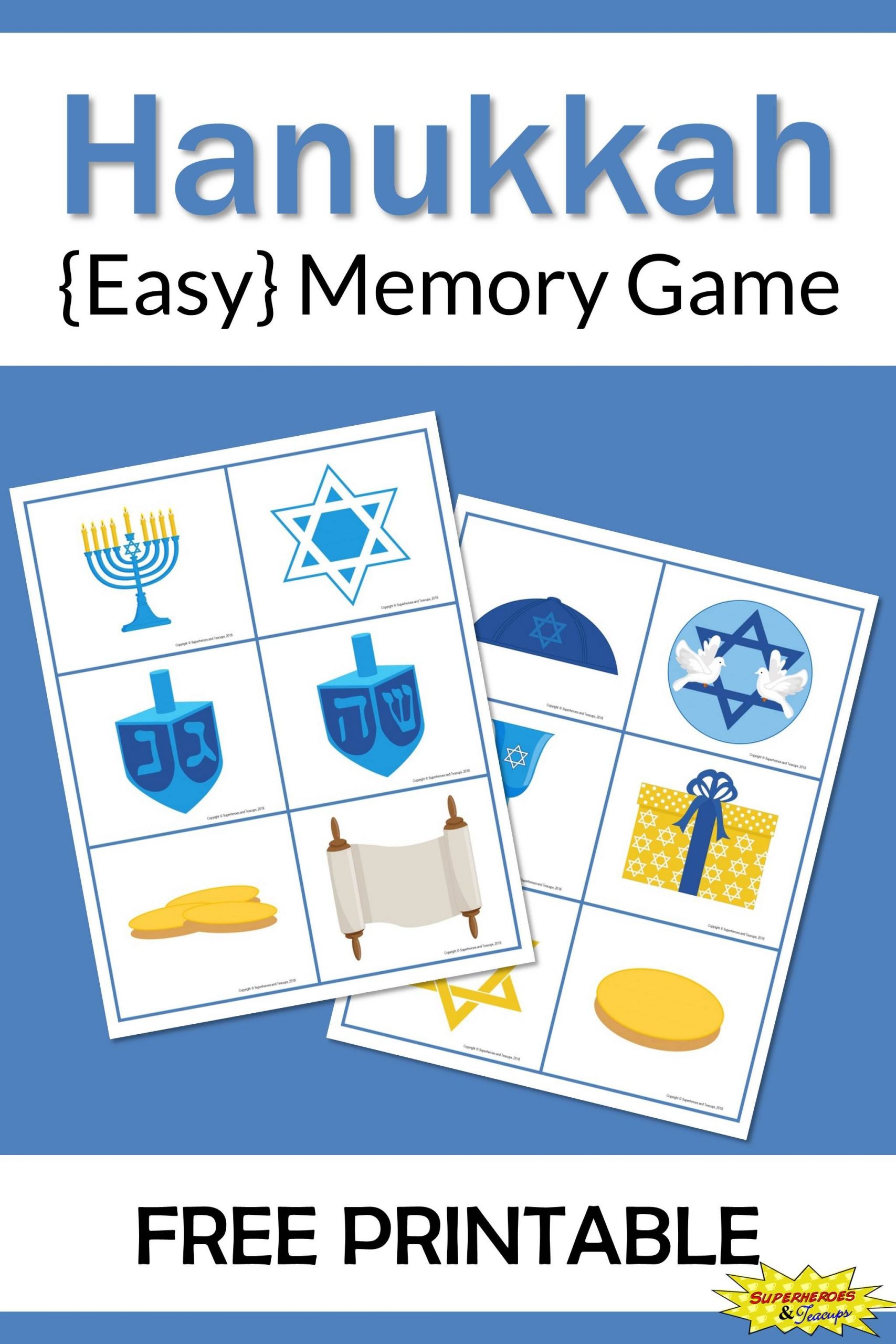 Hanukkah Memory Game Free Printable | Hanukkah For Kids