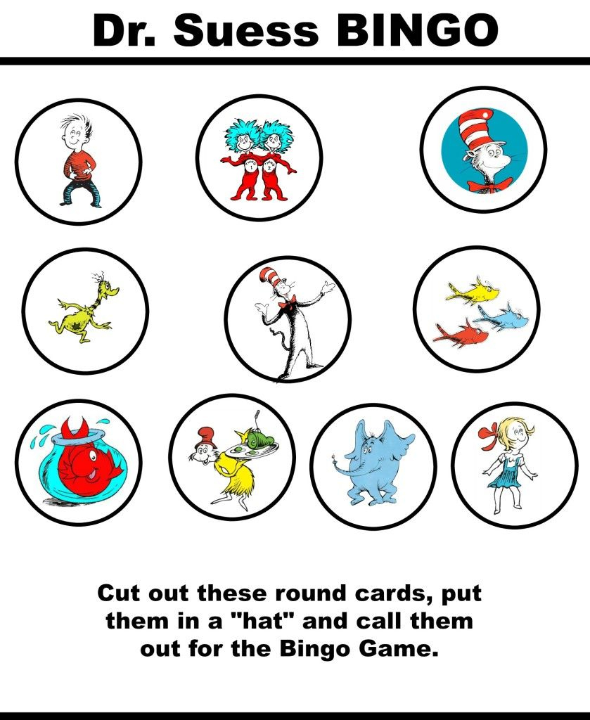 Dr Suess Free Printable Bingo Cards