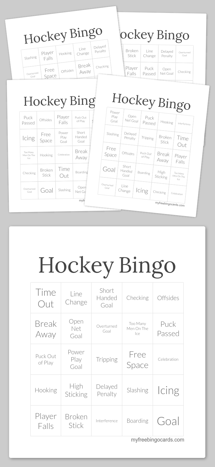 Hockey Bingo | Bingo Cards Printable, Bingo Printable, Free