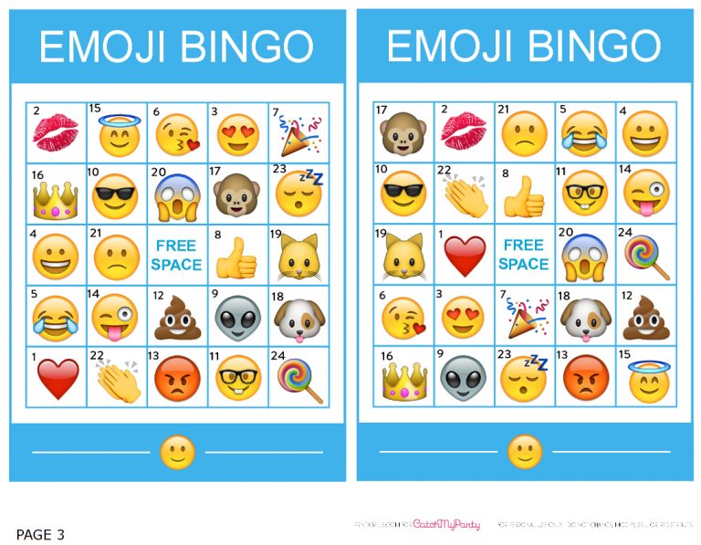 Http://catchmyparty/blog/free-Printable-Emoji-Bingo-Game | Printable ...