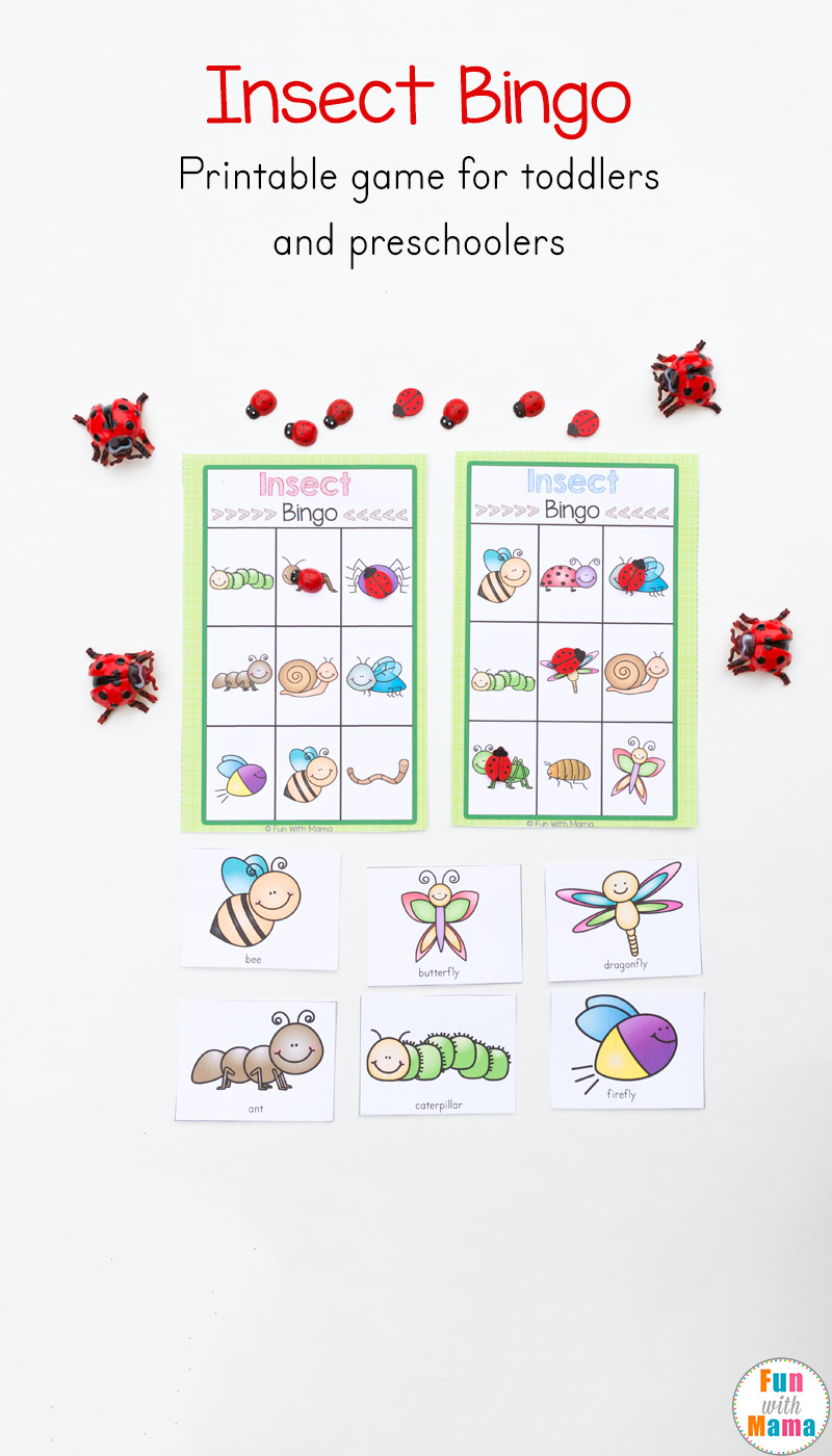 Insect Printable Bingo Game For Kids - Fun With Mama