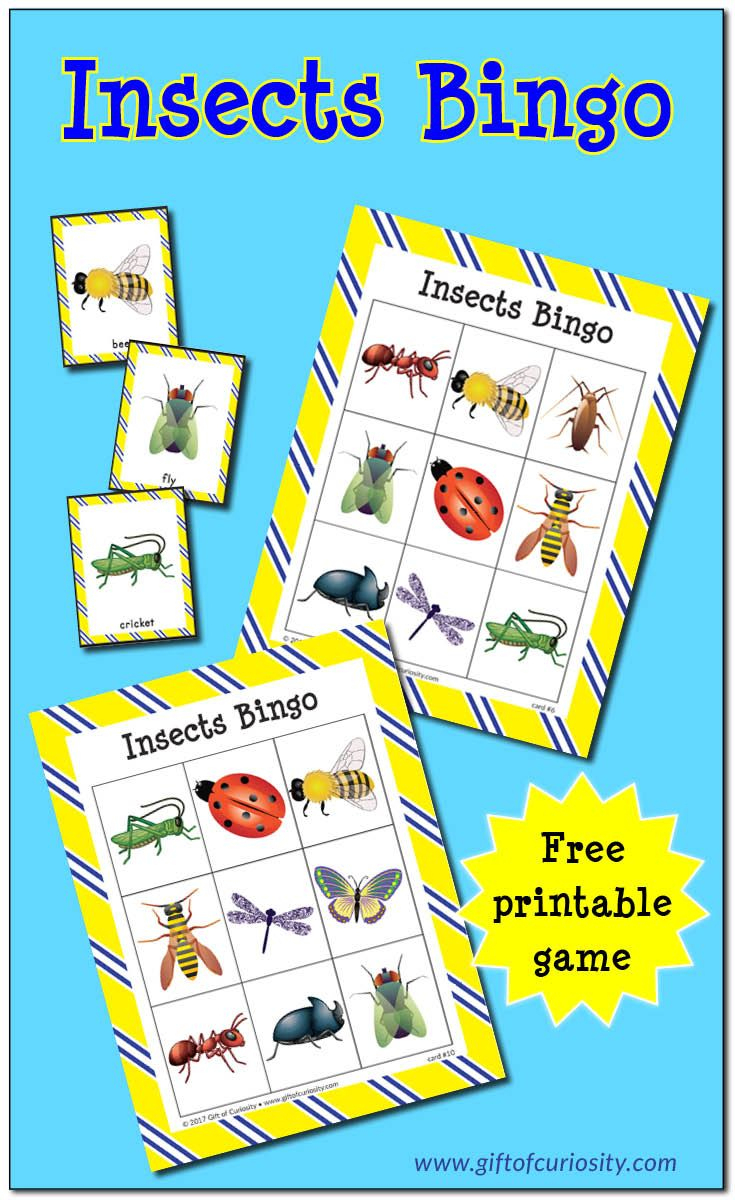 Free Printable Bug Bingo Cards Printable Bingo Cards