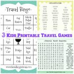 Kids Printable Travel Games | Travel Words, Travel Bingo, Travel