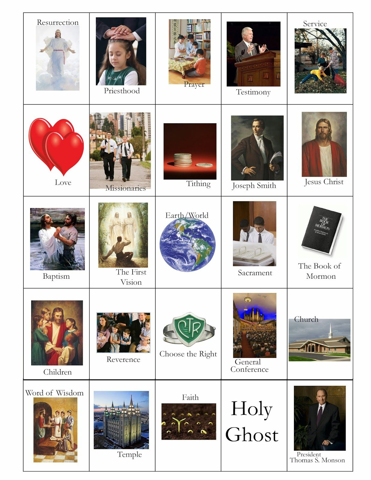 Lds General Conference Bingo Card Printables! | Bingo Cards