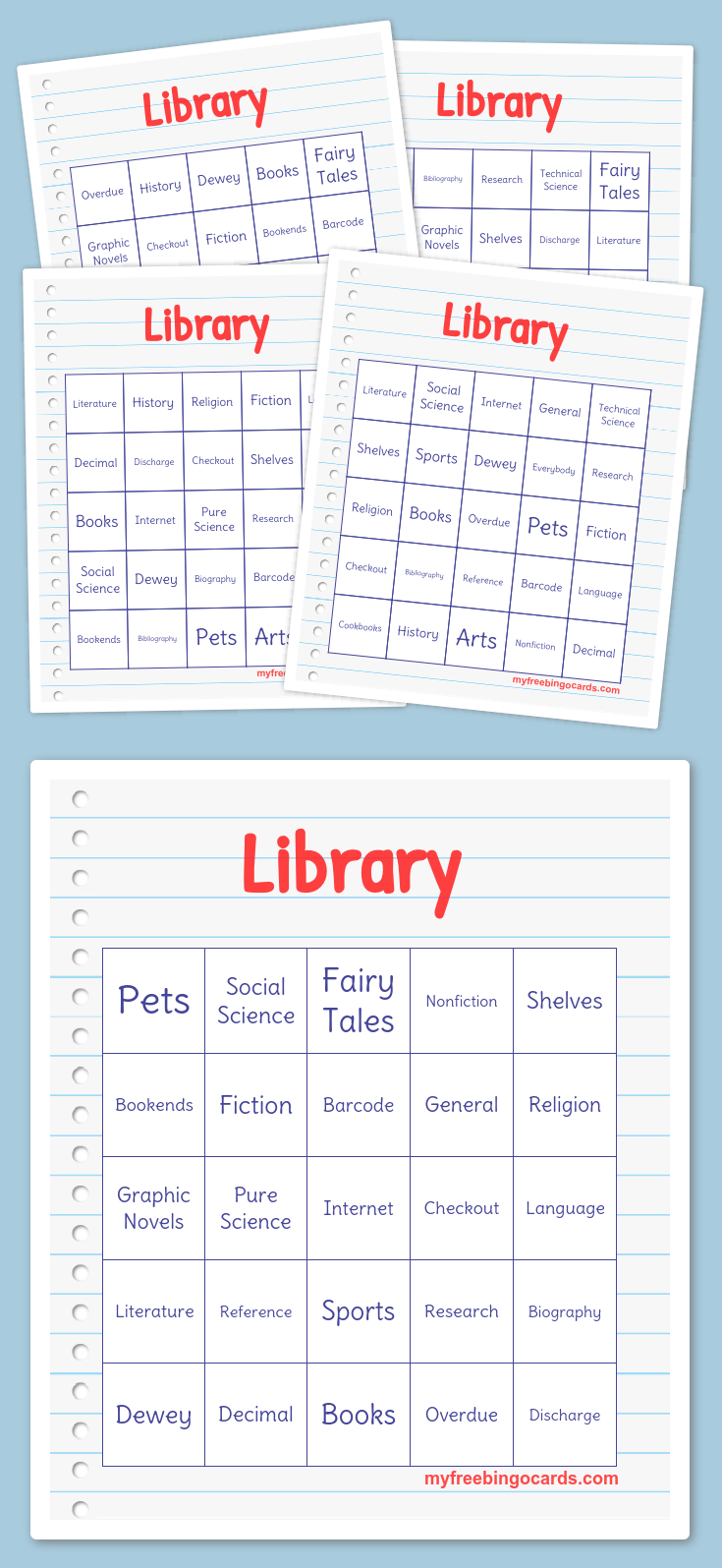 Library Bingo | Bingo Cards Printable, Free Printable Bingo