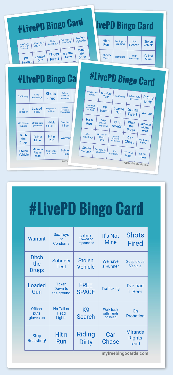 Live Pd Bingo Cards Printable - Printable Bingo Cards