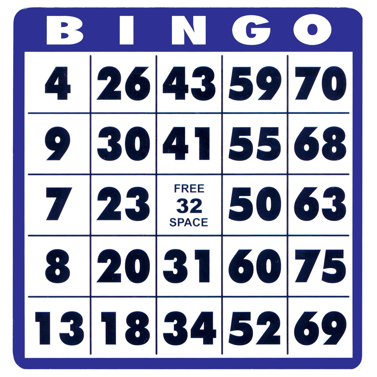 Large Print Bingo Cards For Seniors Printable - Printable Bingo Cards