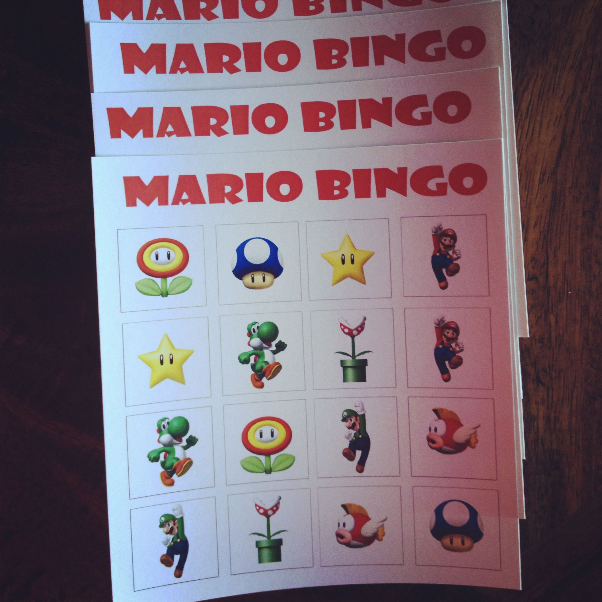 Mario Bingo Cards | Super Mario Bros Birthday Party, Super