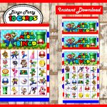 Mario Bros 10 Bingo Cards, Printable Mario Bros Bingo Game, Mario Bros  Printable Bingo Cards Instant Download