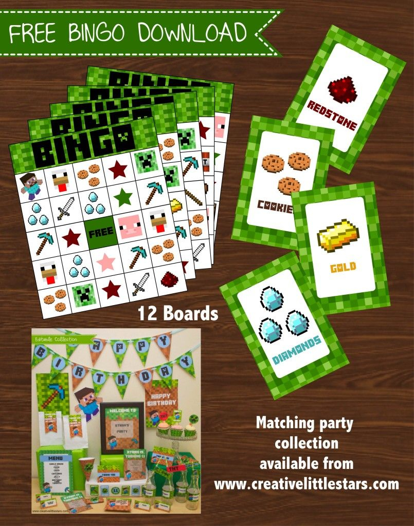 Minecraft Bingo Game. Minecraft Printable Bingo #minecraft