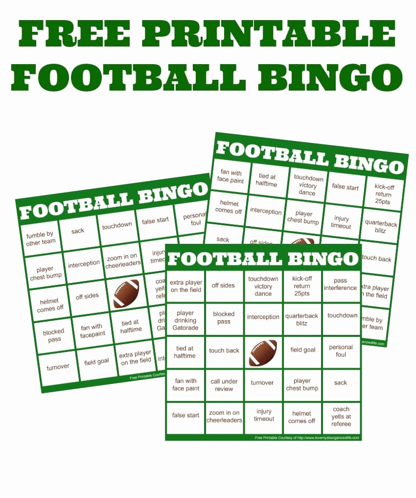 Monster Free Printable Football Bingo Cards | Felix Blog