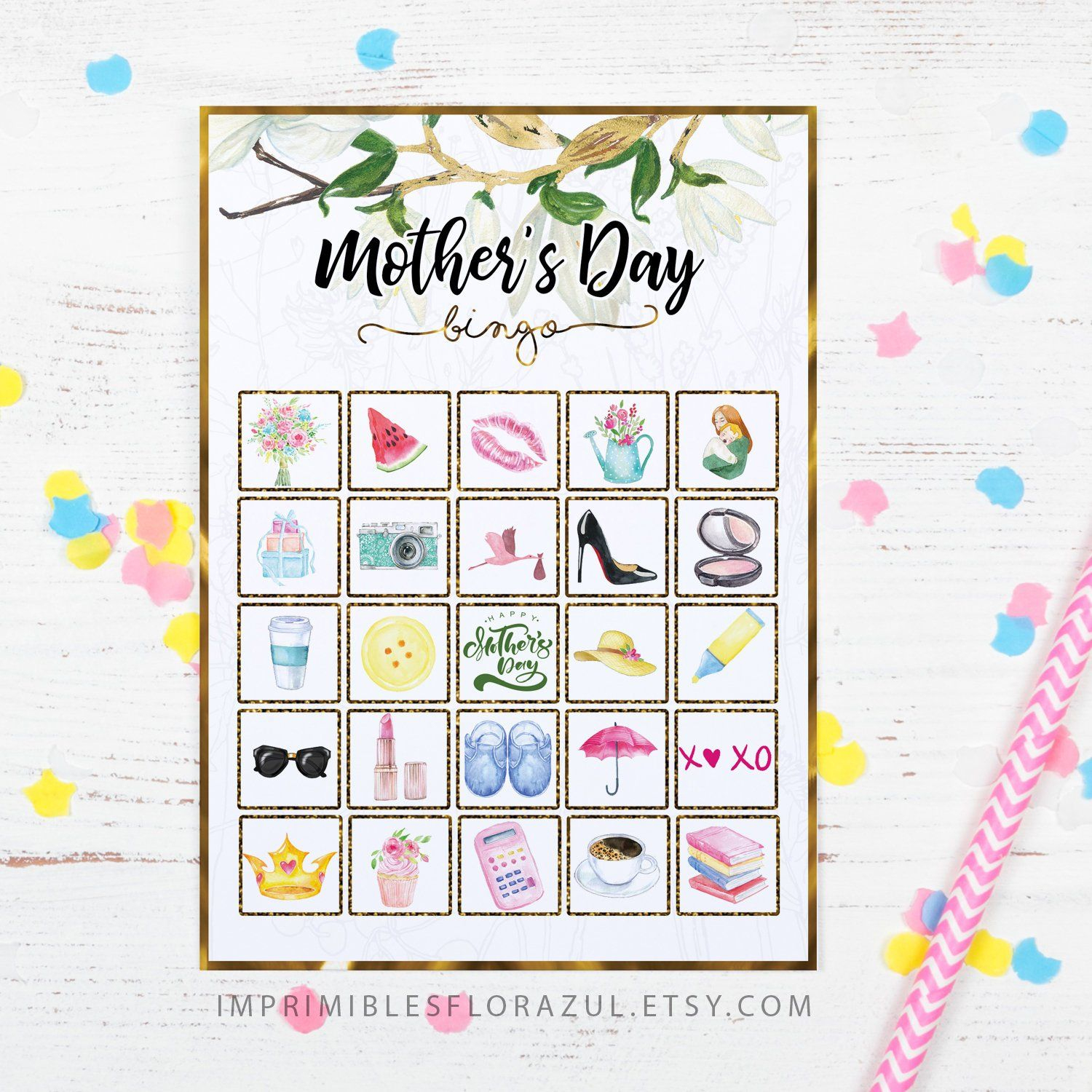 Mother&amp;#039;s Day Celebration Bingo, Party Game | Imprimibles De