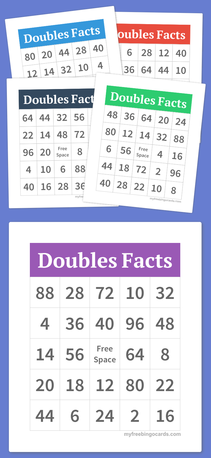 Printable Multiplication Bingo Calling Cards Printable Bingo Cards