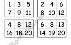 Numbers Bingo Cards (From 1 To 20) – Esl Worksheetcreguen