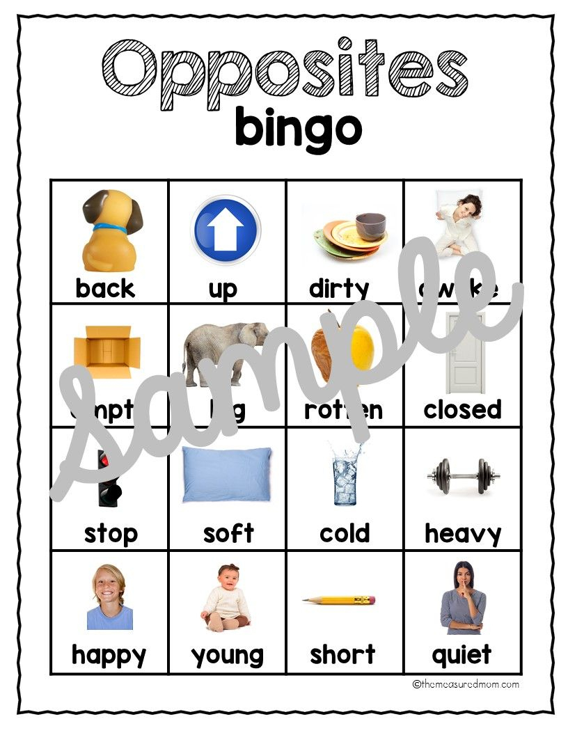 Opposite Activities Pack | Opposites Preschool, Activities