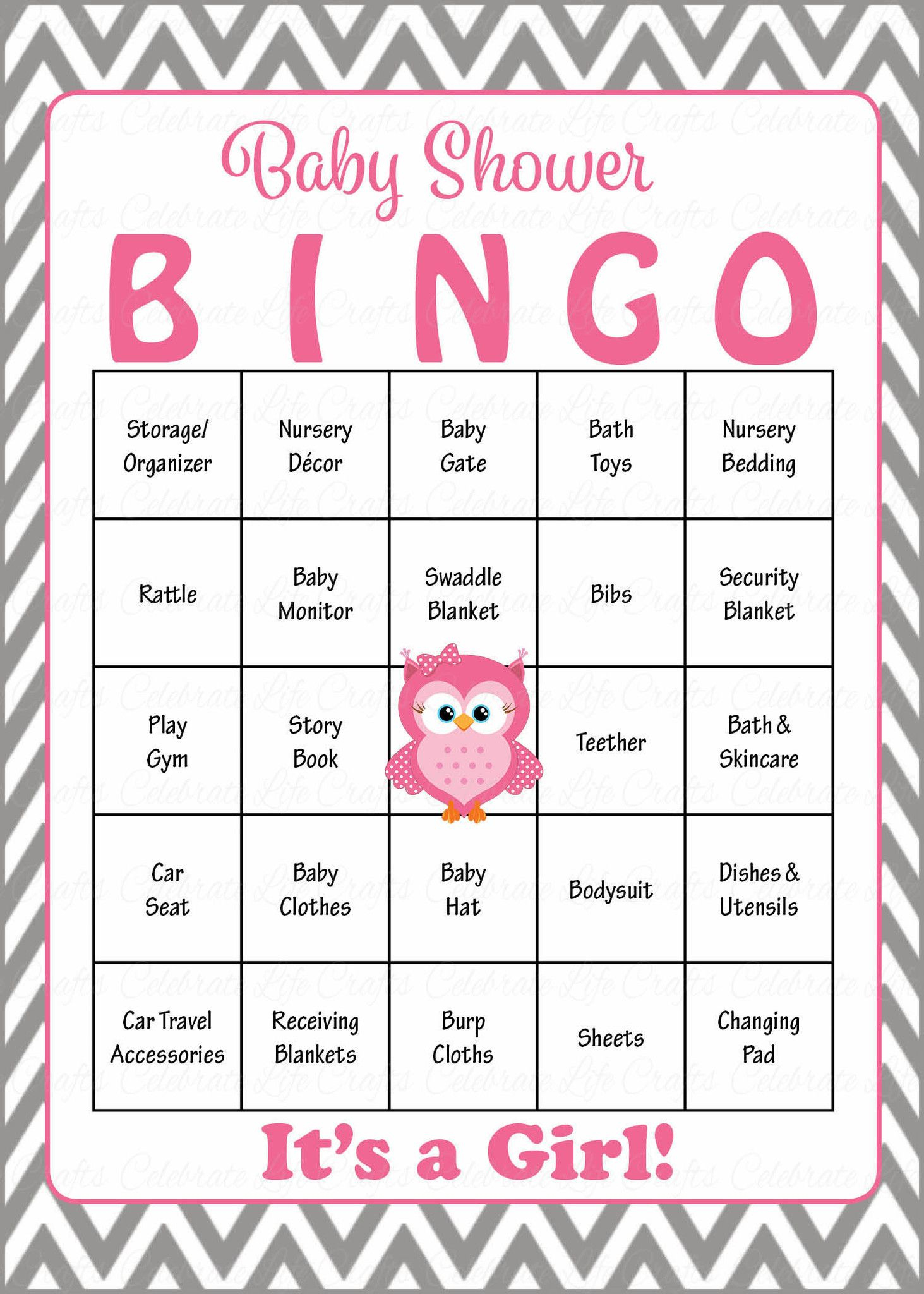 Printable Baby Girl Bingo Cards | Printable Bingo Cards