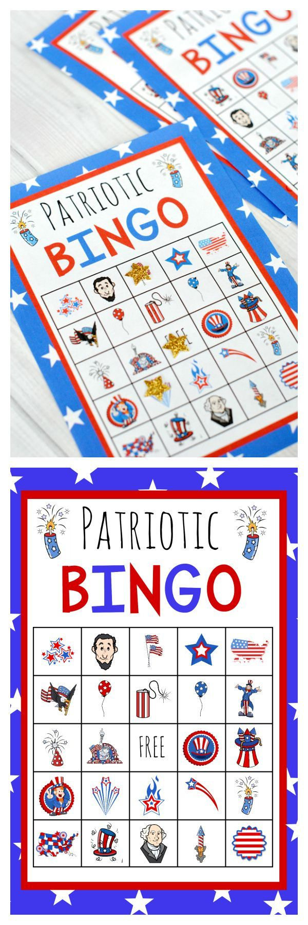 Patriotic 4Th Of July Bingo Game To Print | July Crafts, 4Th