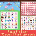 Peppa Pig Bingo, 30 Bingo Cards, 48 Call Item Cards