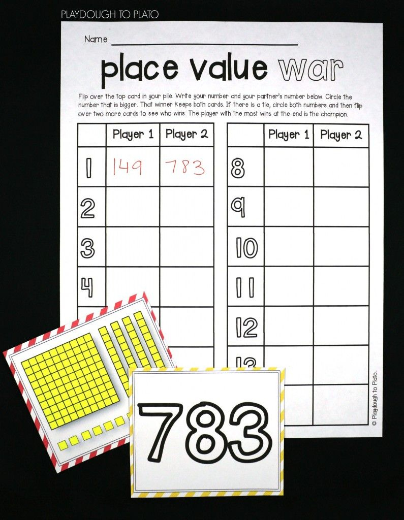 Place Value War | Second Grade Math, Place Values, Math