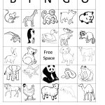Printable Animal Bingo Card 7 Black And White Coloring Sheet