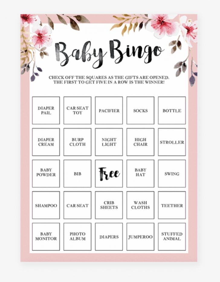 Free Printable Baby Girl Bingo Cards